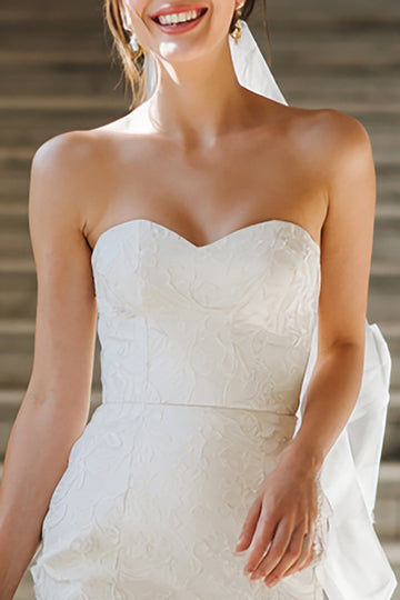 White Strapless Bodycon Mini Bridal Shower Dress